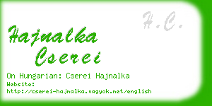 hajnalka cserei business card